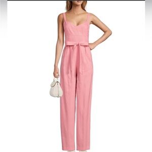 Antonio melani pink linen Jumpsuit 16 XL nwt